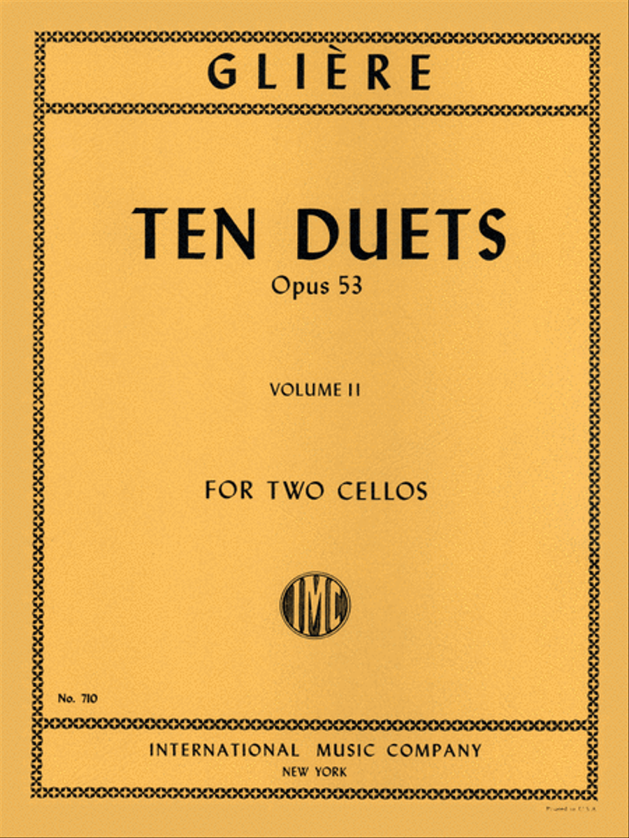 Ten Duets, Opus 53: Volume II Cello scores gallery preview page 1