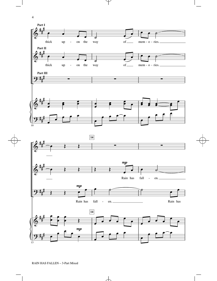 Rain Has Fallen 3-Part scores gallery preview page 2