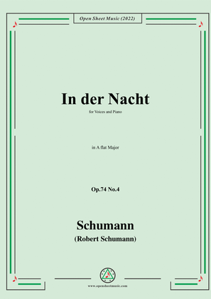 Book cover for Schumann-In der Nacht,Op.74 No.4,in A flat Major