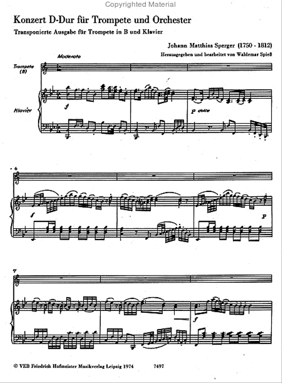 Konzert D-Dur für Trompete und Orchester /KlA Orchestra scores gallery preview page 2