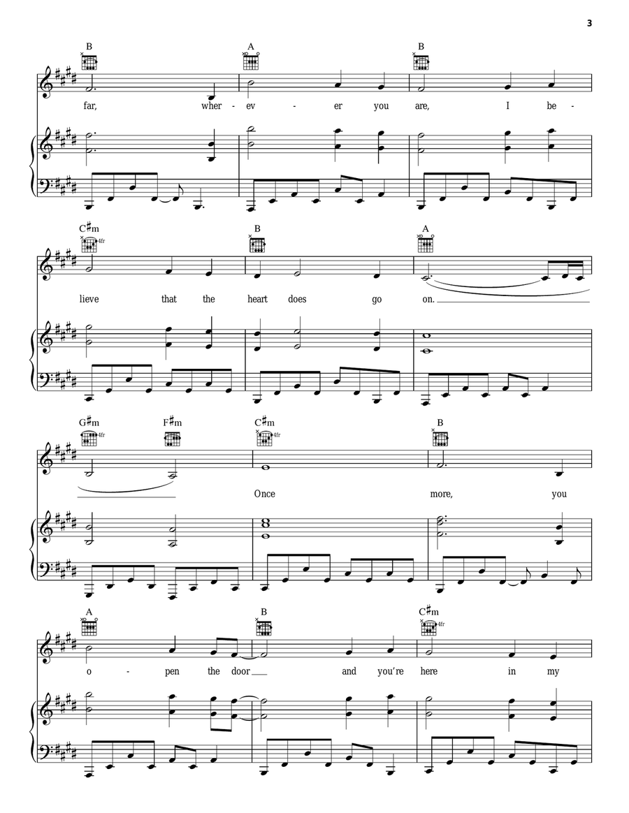 My Heart Will Go On (Love Theme from Titanic) Piano, Vocal scores gallery preview page 3