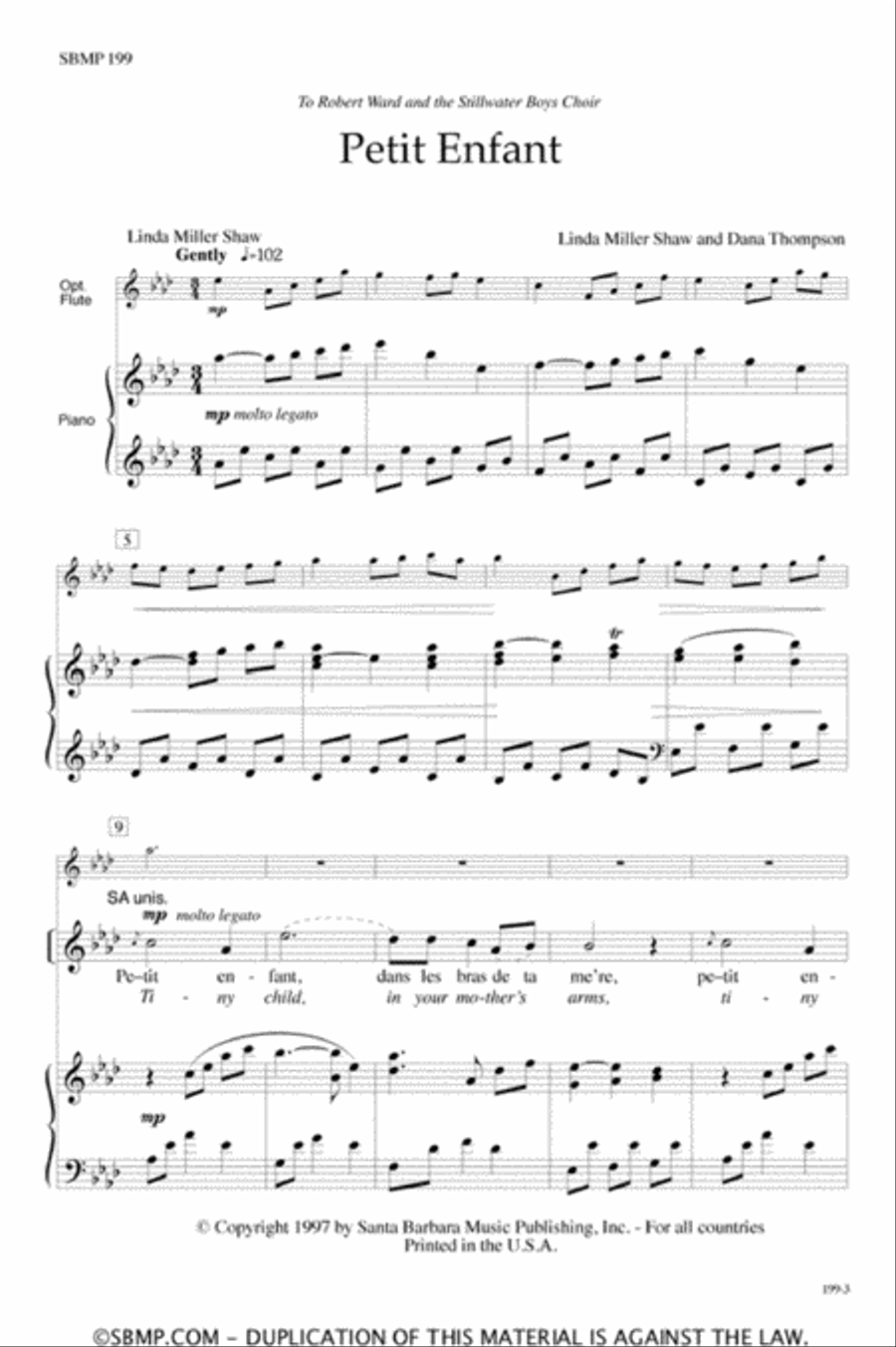 Petit Enfant - SA Octavo SA scores gallery preview page 2