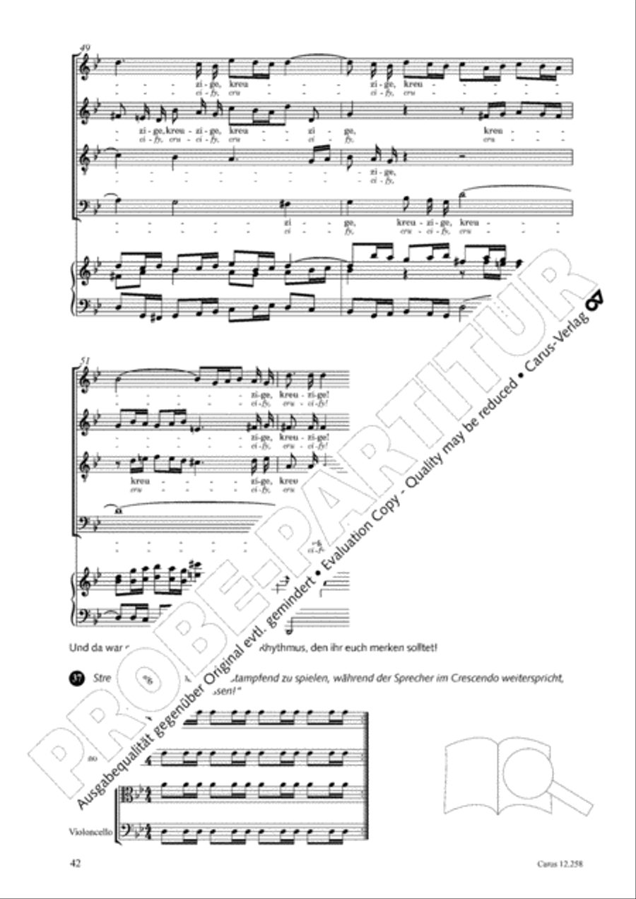 Johann Sebastian Bachs Johannes-Passion fur Kinder und Jugendliche STB scores gallery preview page 43