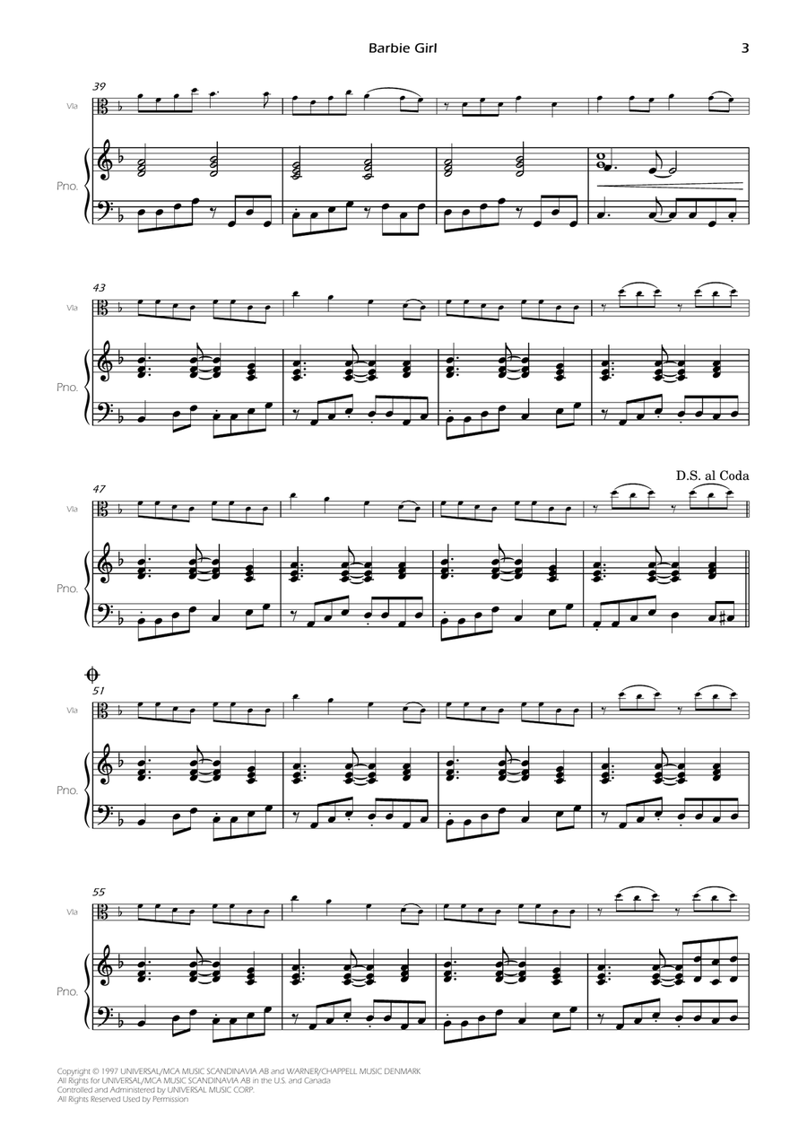 Barbie Girl Viola scores gallery preview page 5