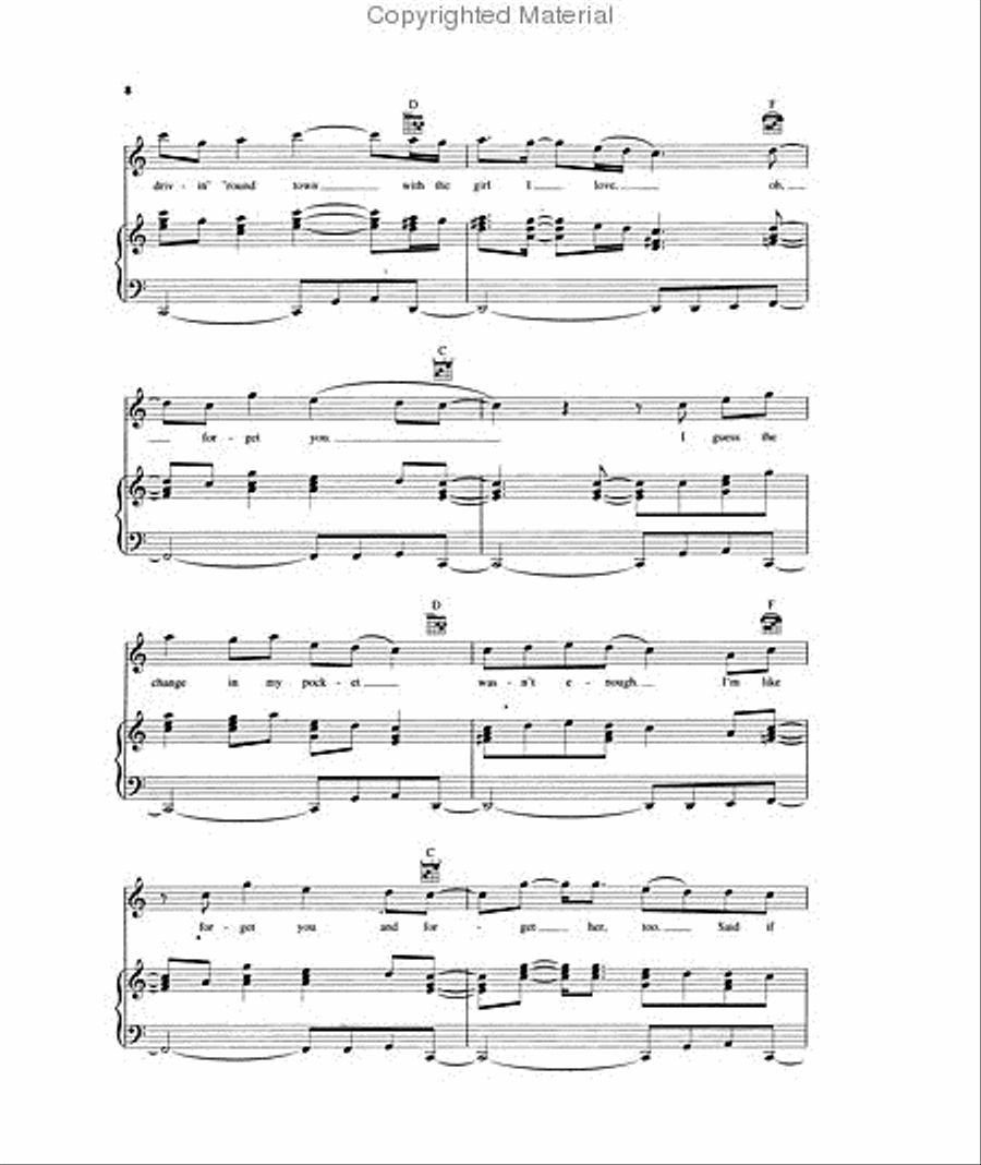 Forget You Piano, Vocal, Guitar scores gallery preview page 3