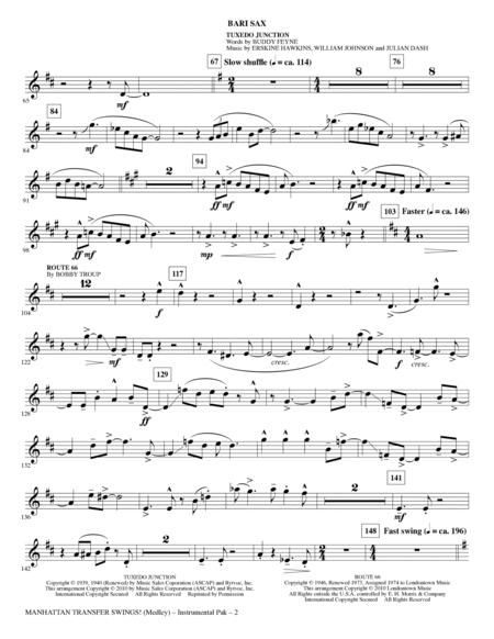Manhattan Transfer Swings! (Medley) - Baritone Sax
