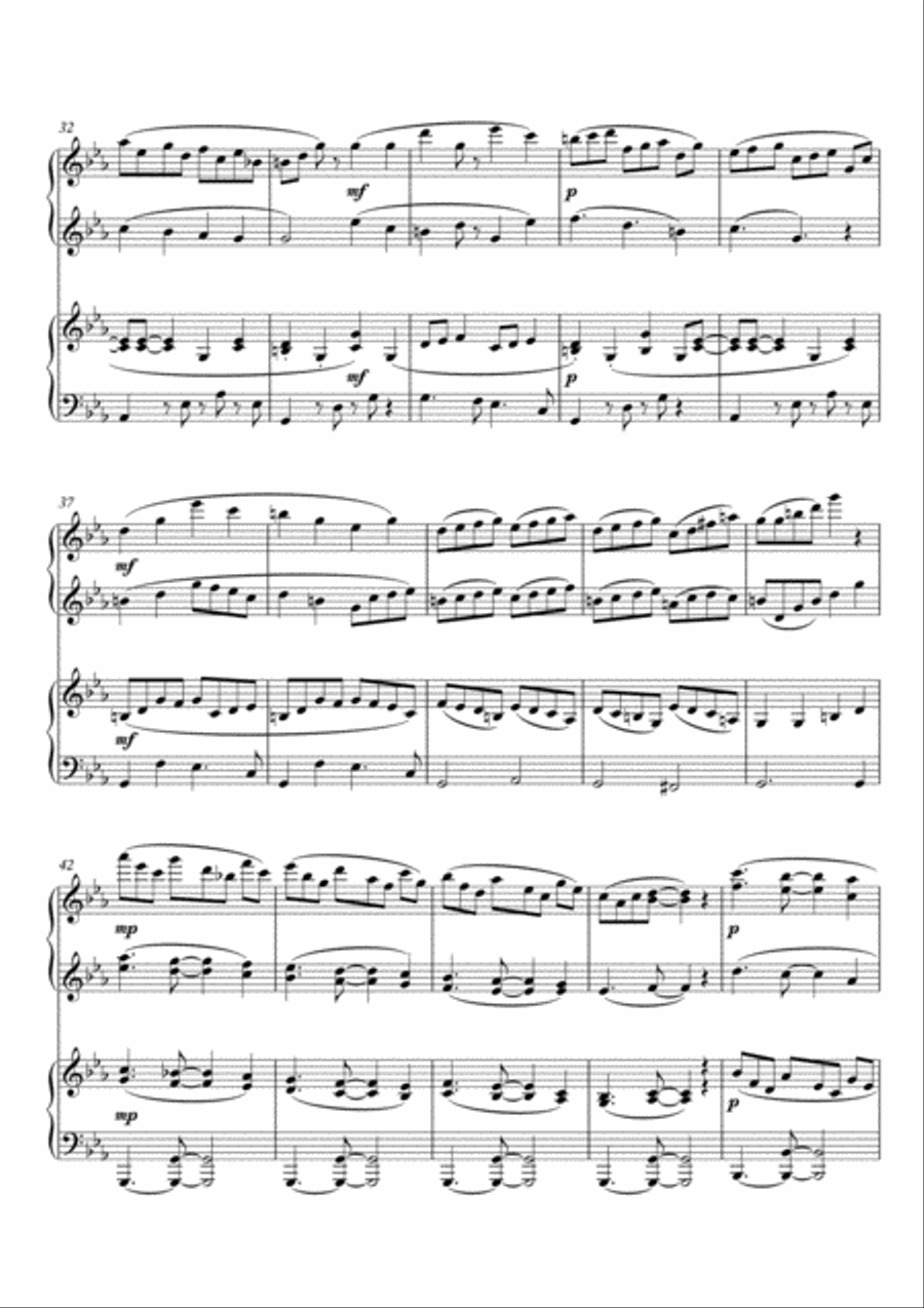 O Little Town of Bethlehem, fun Christmas Carol Variations for piano duet by Simon Peberdy 1 Piano, 4-Hands scores gallery preview page 3