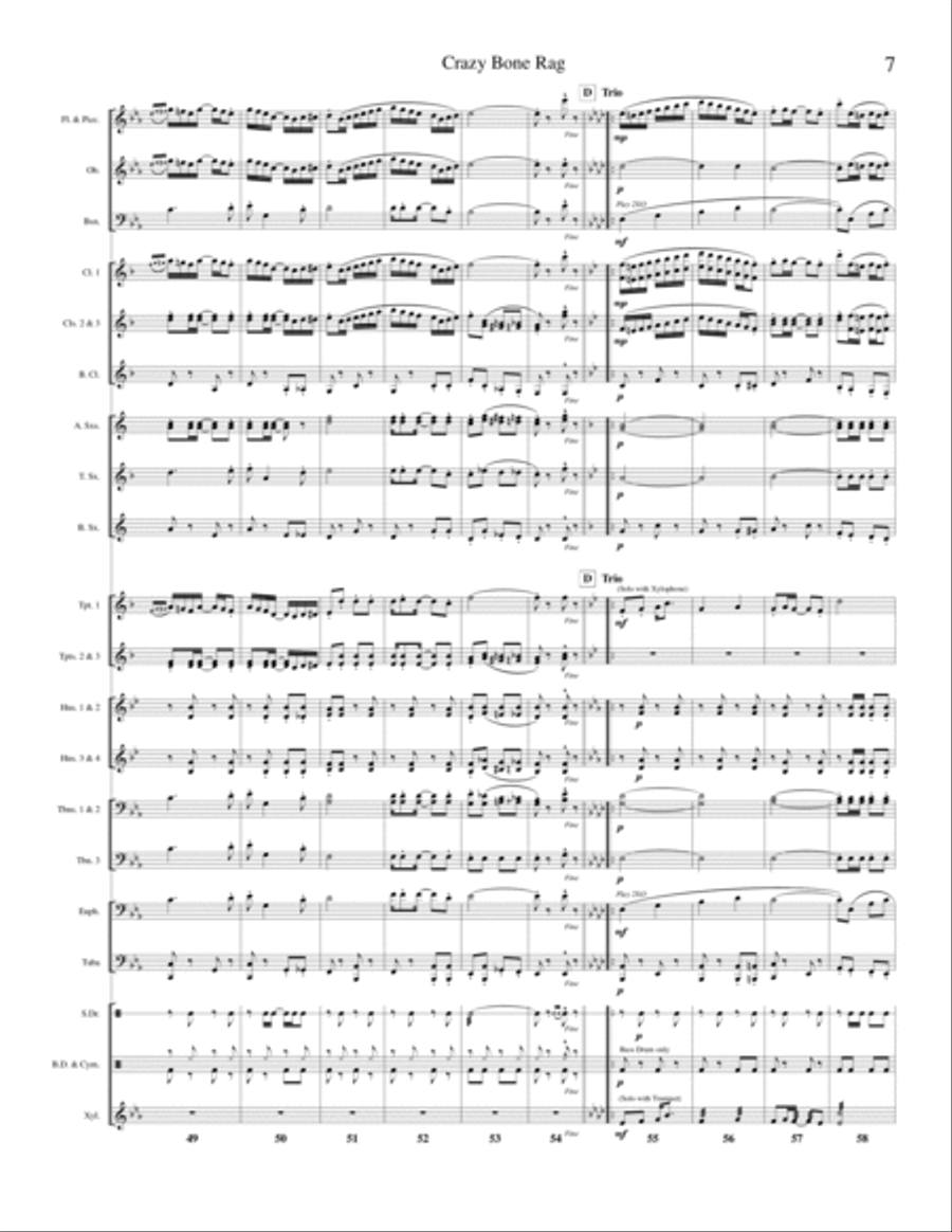 Crazy Bone Rag Concert Band scores gallery preview page 6