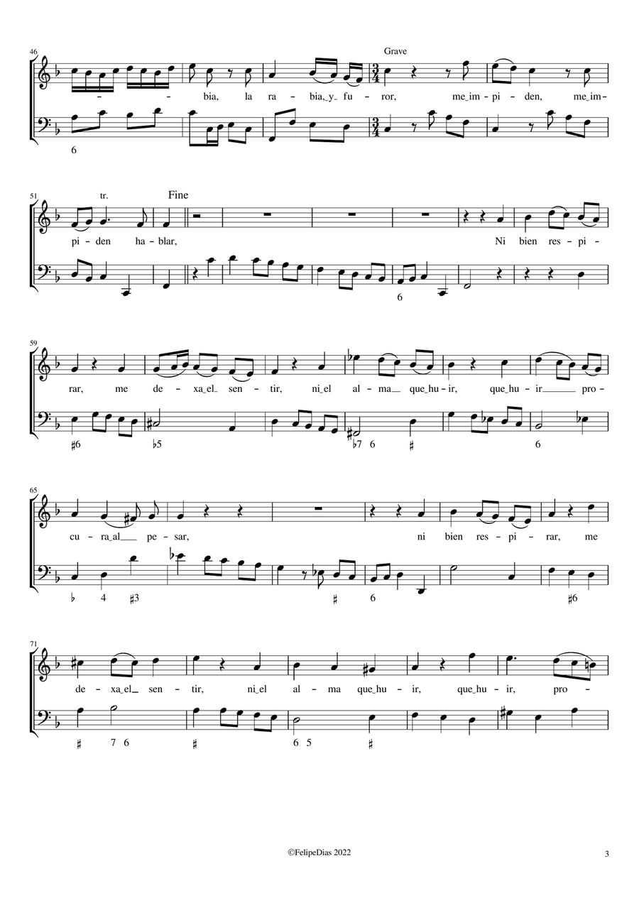 Filis que abrigas en tu pecho hermoso Voice Solo scores gallery preview page 3