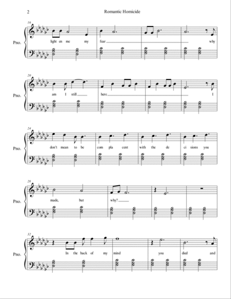 Romantic Homicide Voice scores gallery preview page 2