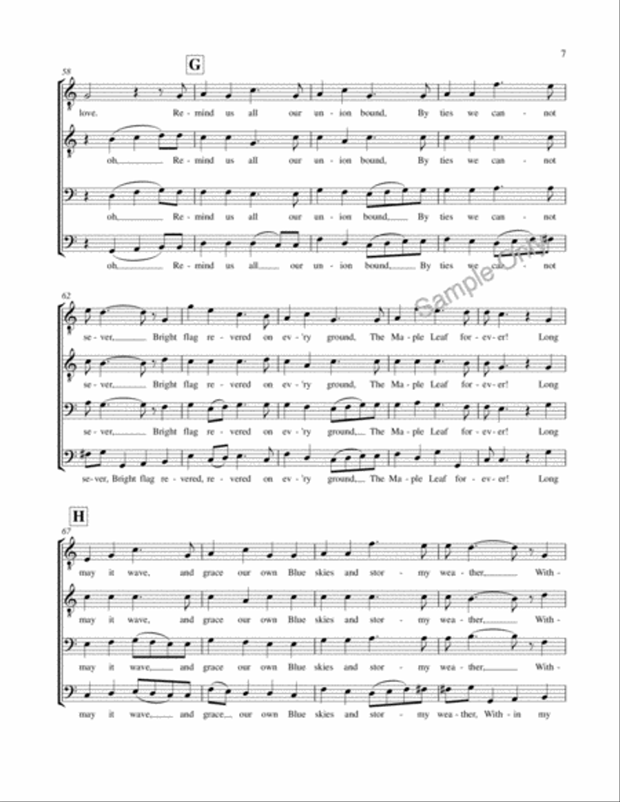 Maple Leaf Forever TTBB scores gallery preview page 6