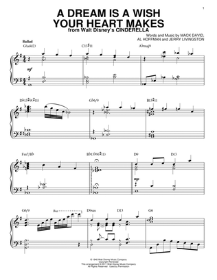 Book cover for A Dream Is A Wish Your Heart Makes [Jazz version] (from Cinderella) (arr. Brent Edstrom)