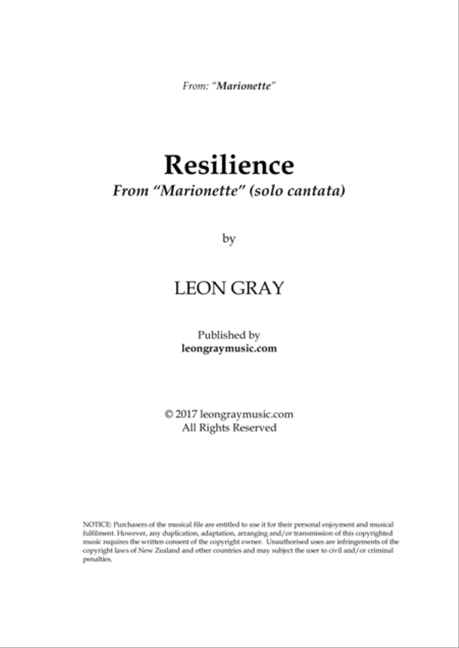 Resilience from 'Marionette' Voice scores gallery preview page 1
