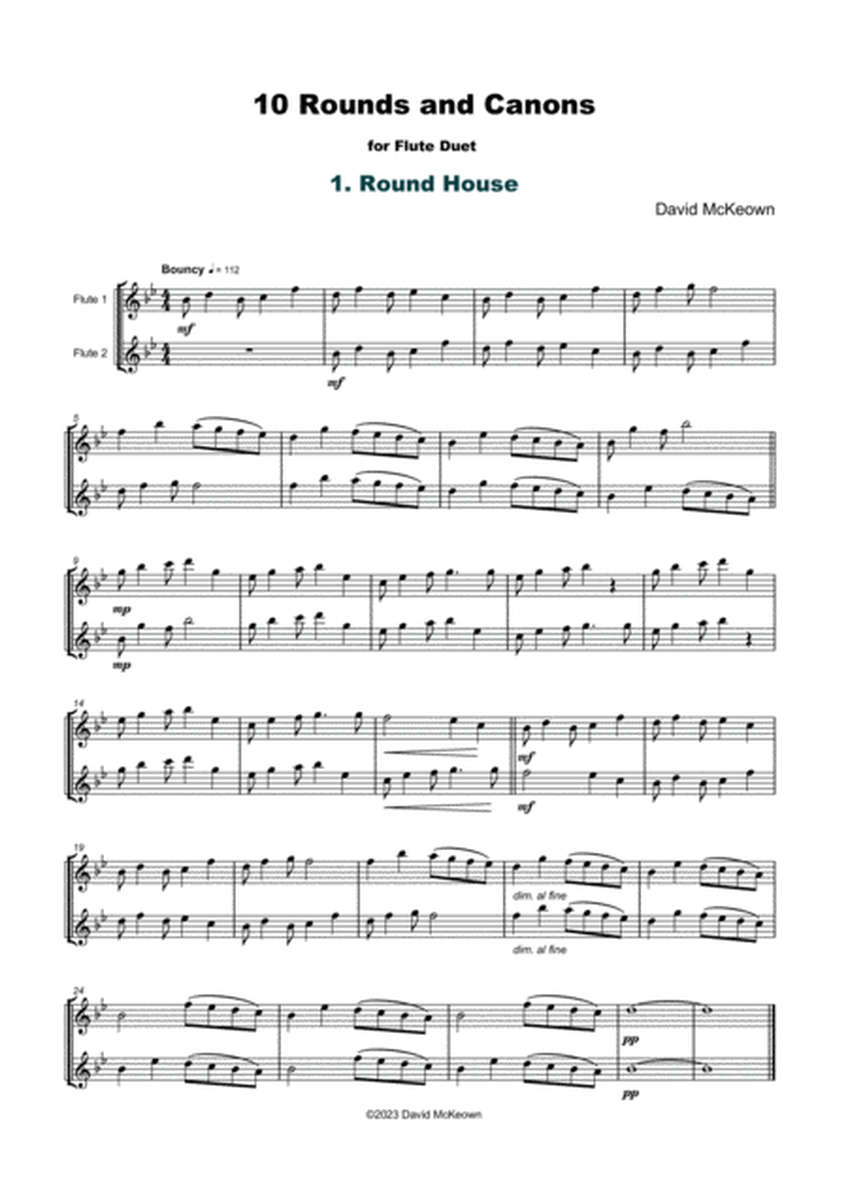 10 Rounds and Canons for Flute Duet