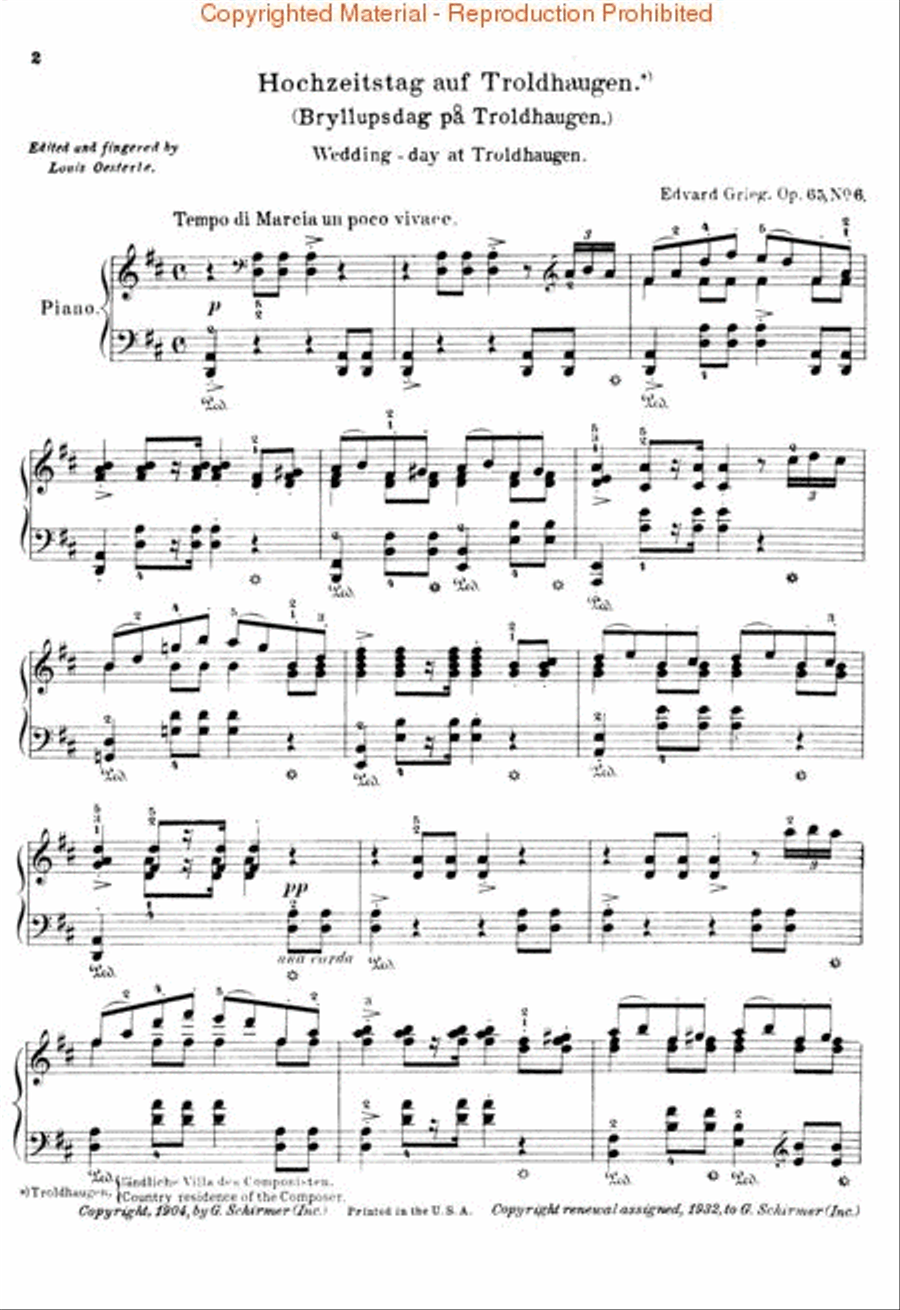 Wedding Day at Troldhaugen Piano Solo scores gallery preview page 2