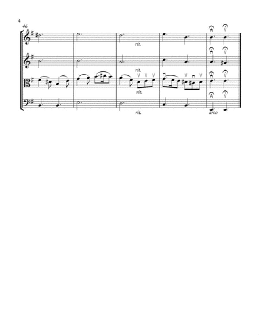 Greensleeves Easy String Quartet Arrangement String Quartet scores gallery preview page 4