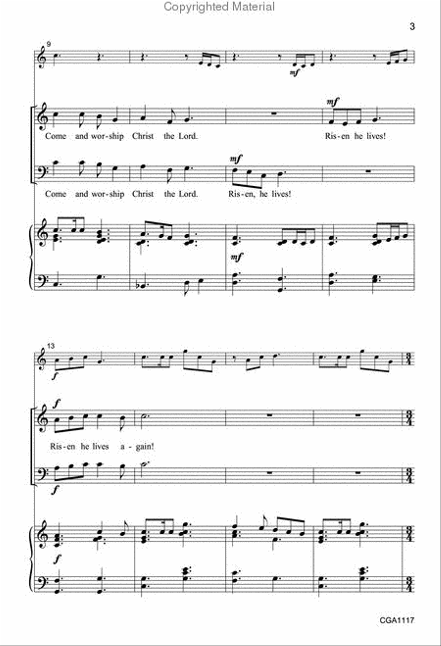 Sound the Trumpet Unison Choir scores gallery preview page 3