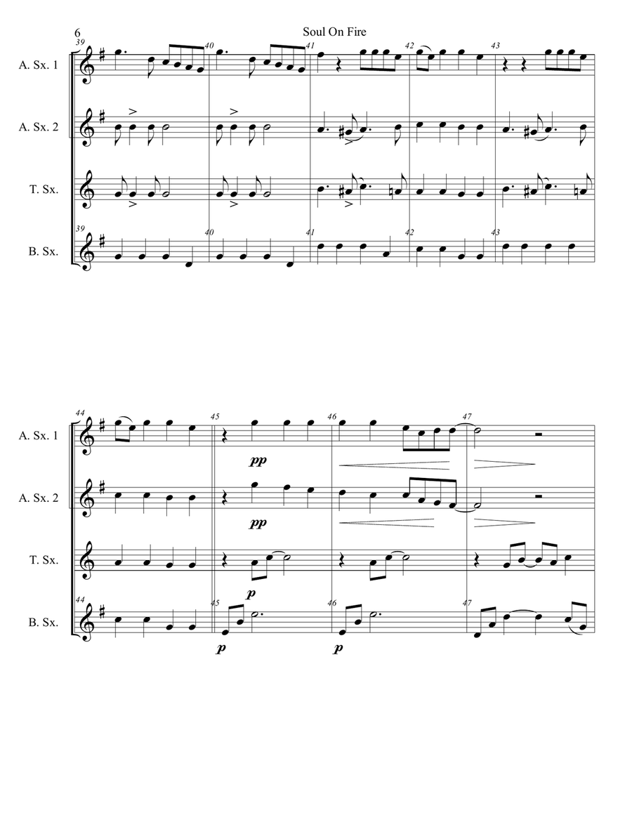 Soul On Fire Soul On Fire Woodwind Quartet scores gallery preview page 6