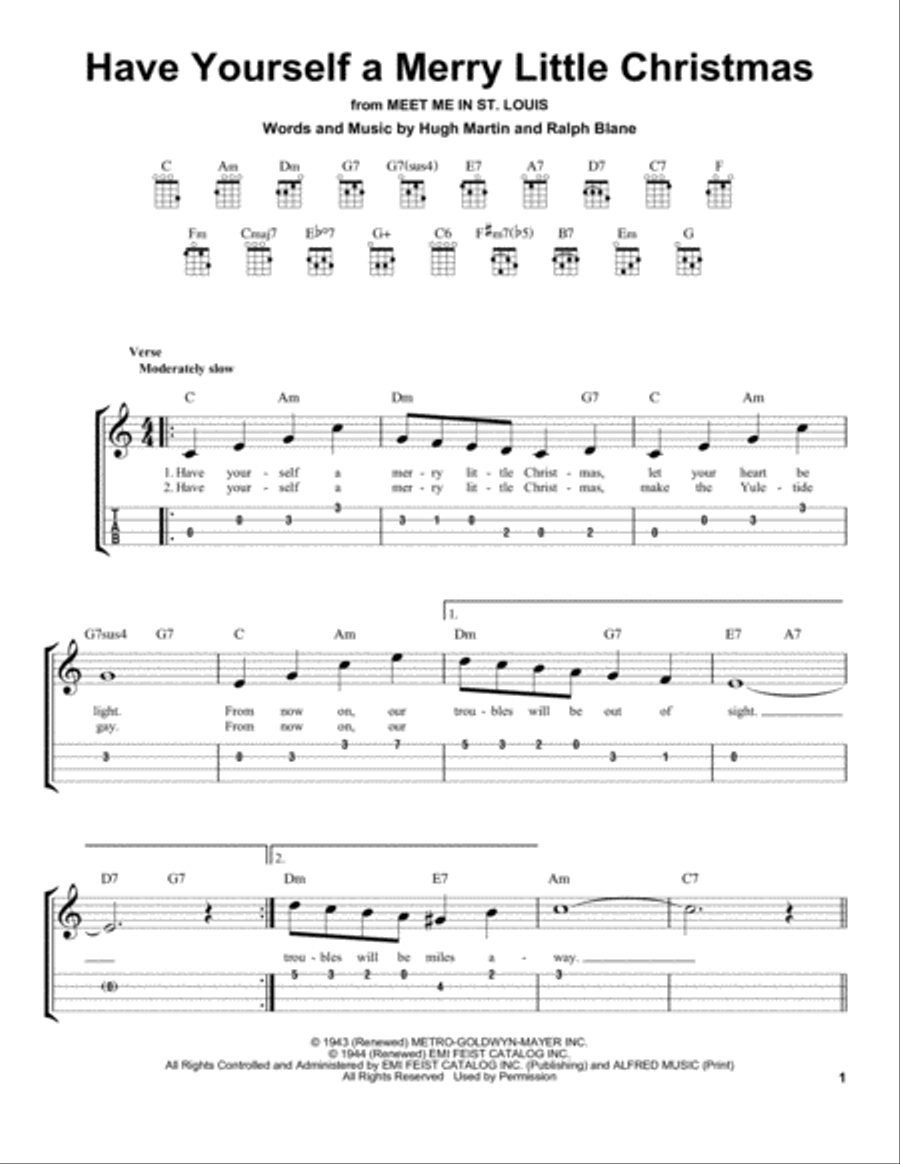 Have Yourself A Merry Little Christmas Ukulele scores gallery preview page 1