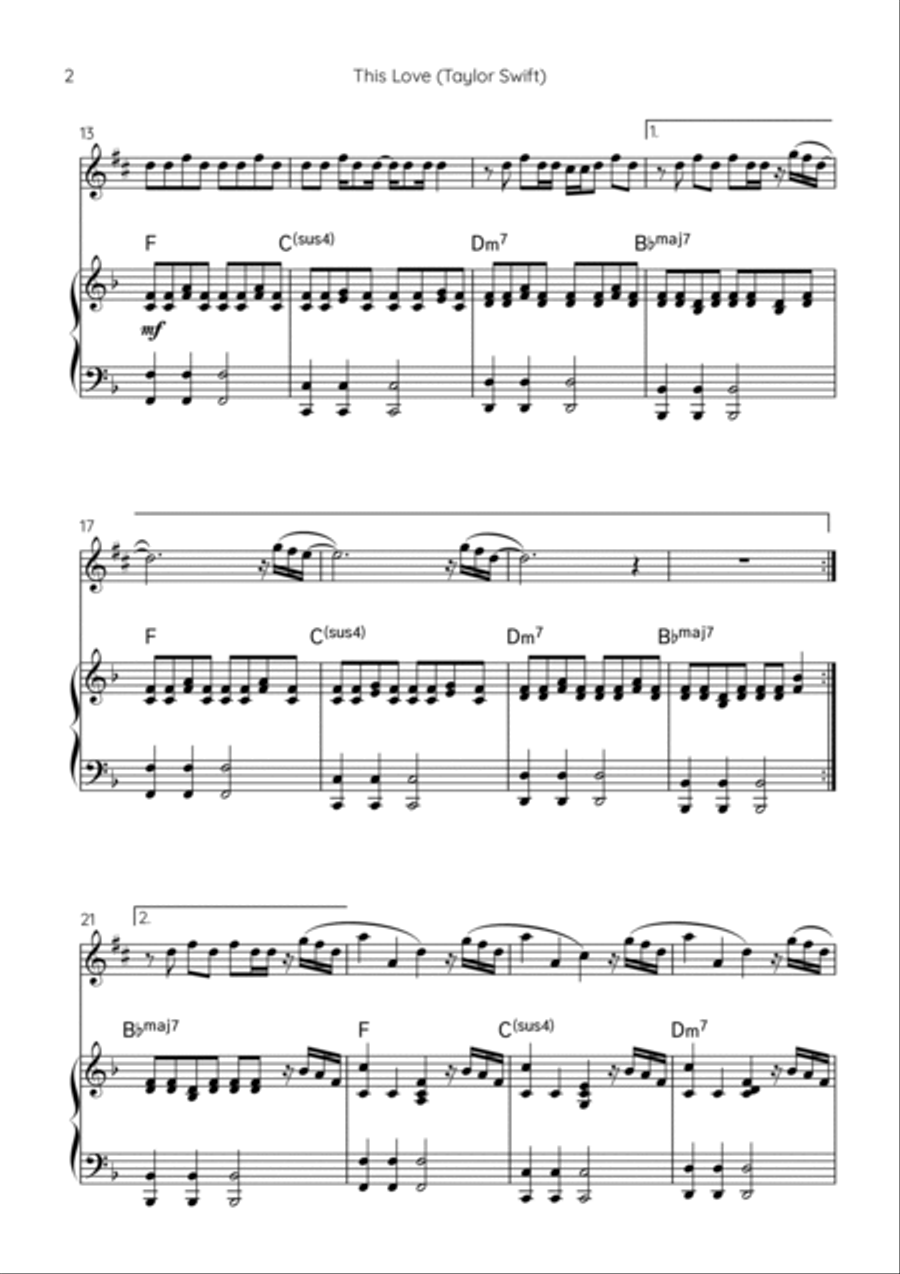 This Love Baritone Saxophone scores gallery preview page 2