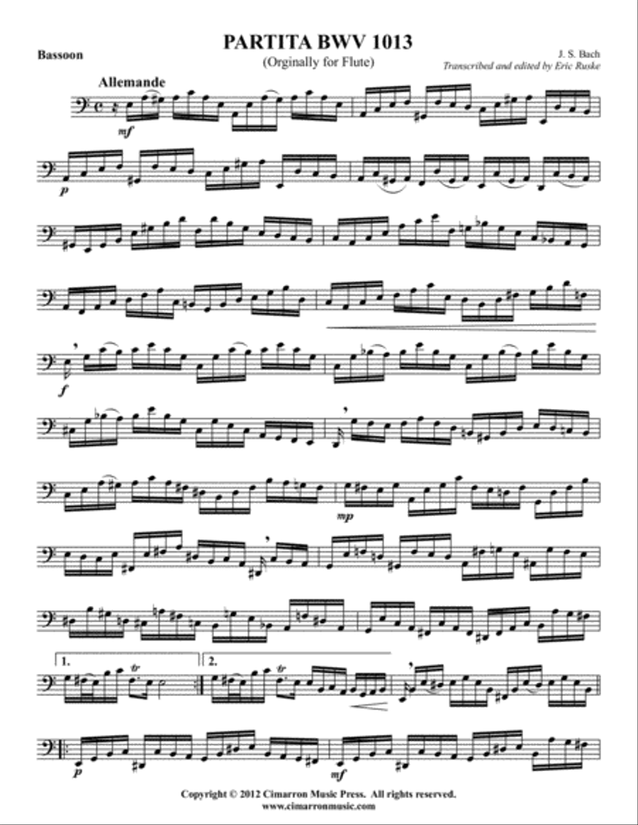 Partita Bassoon Solo scores gallery preview page 2