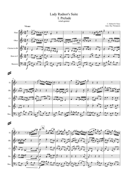 Parry: Lady Radnor's Suite (complete) - wind quintet image number null