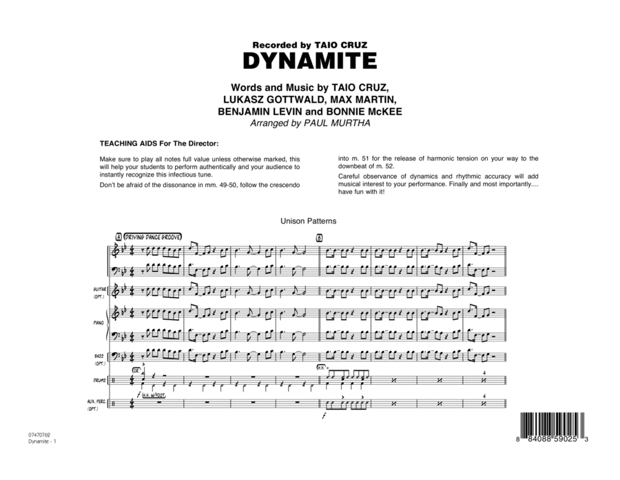 Dynamite - Full Score Jazz Ensemble scores gallery preview page 1