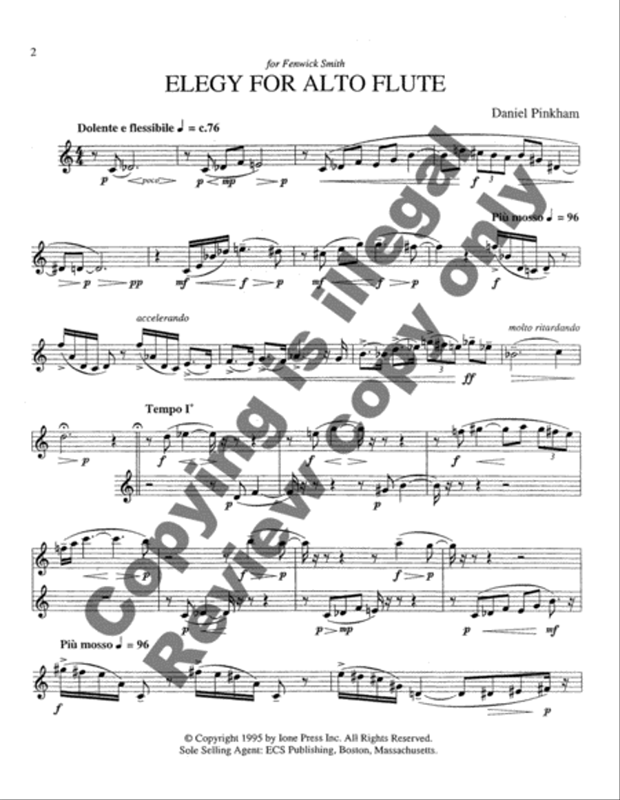 Elegy for Alto Flute Elegy for Alto Flute Flute Solo scores gallery preview page 4