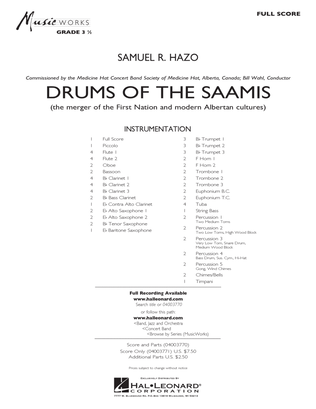 Book cover for Drums of the Saamis - Conductor Score (Full Score)