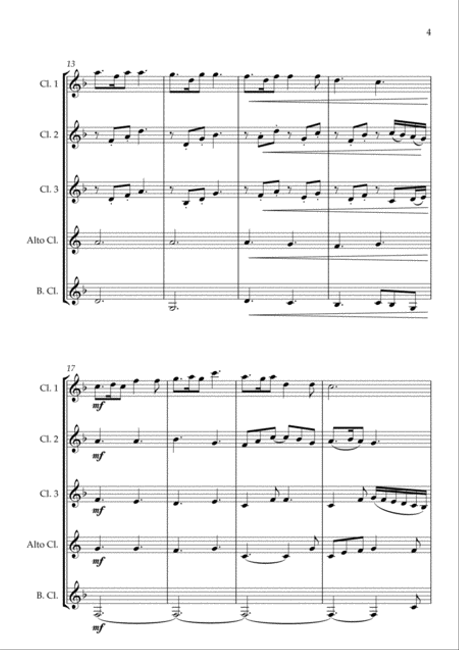 The Skye Boat Song (Theme from 'Outlander') - for Clarinet Choir Clarinet Choir scores gallery preview page 5