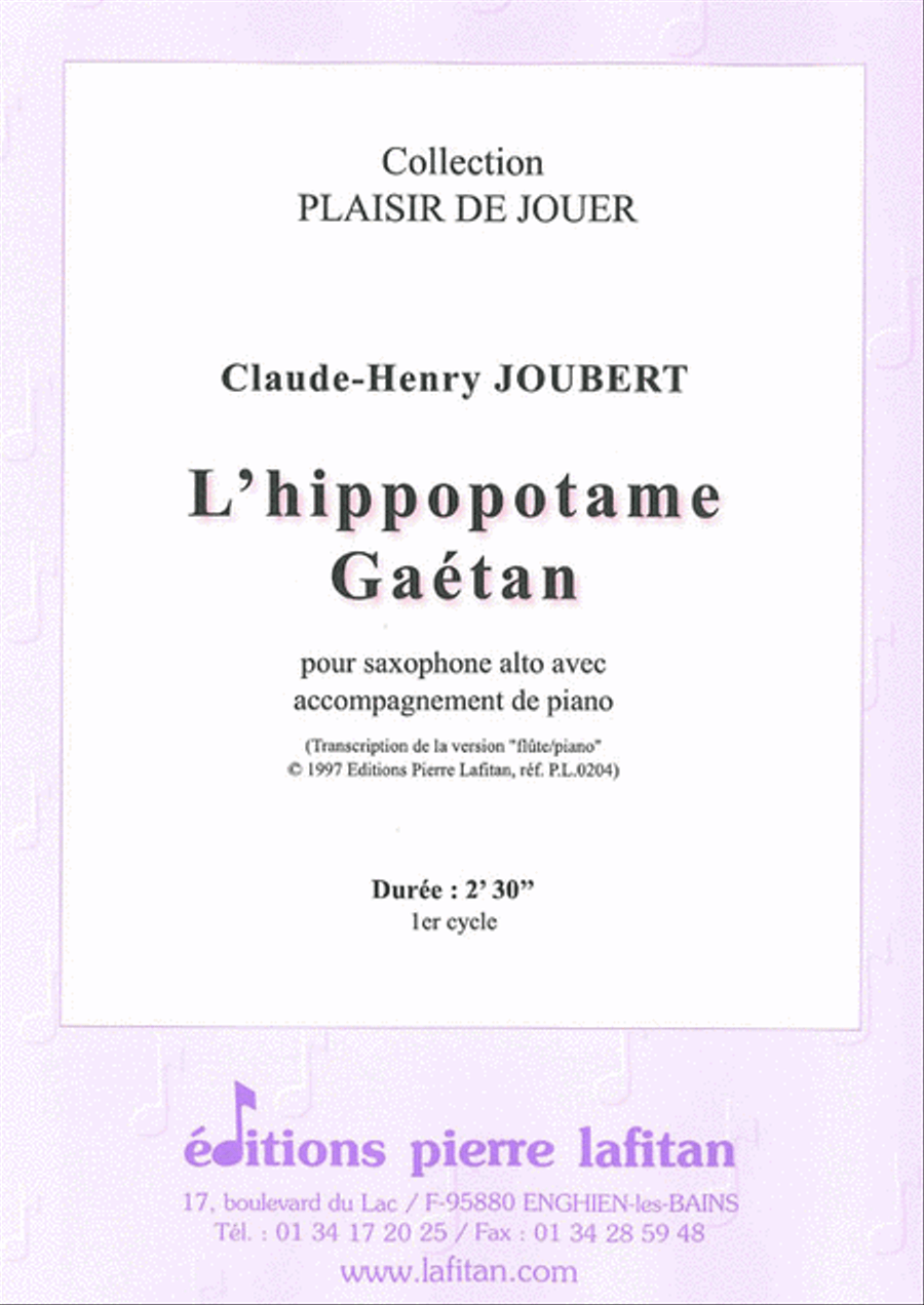 L'Hippopotame Gaétan Alto Saxophone scores gallery preview page 1