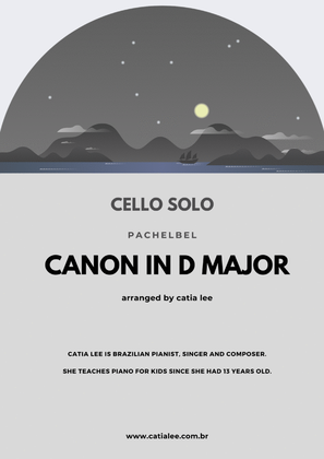 Book cover for Canon in D - Pachelbel - for cello solo G Major