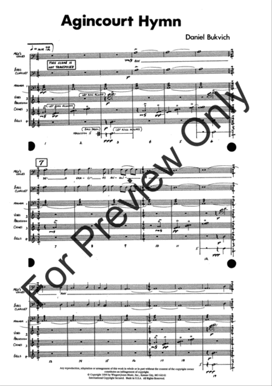 Agincourt Hymn (Score) Concert Band scores gallery preview page 25
