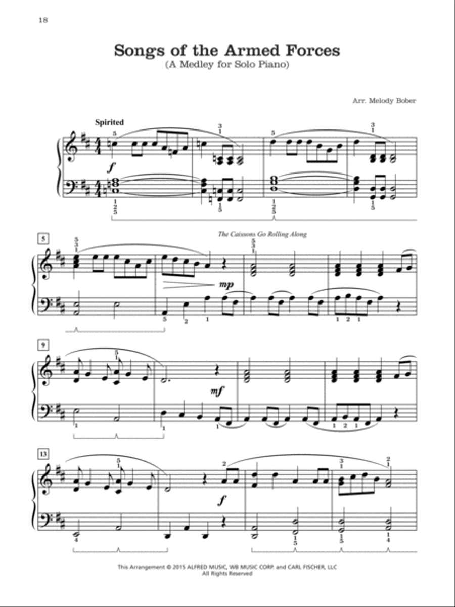 Official Songs of the United States Armed Forces Piano Solo scores gallery preview page 5