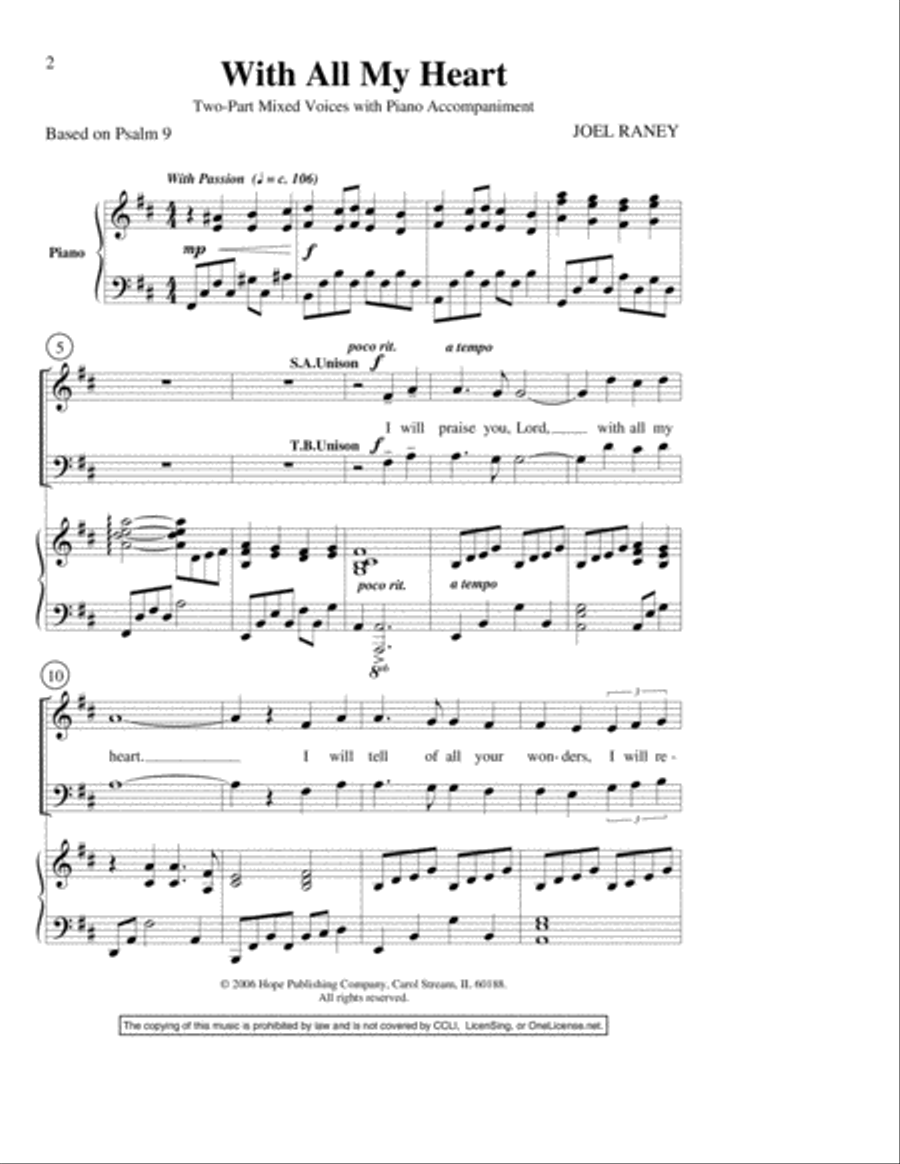With All My Heart 2-Part scores gallery preview page 2