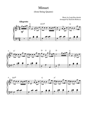 Minuet (from String Quartet) (for piano solo with chords)
