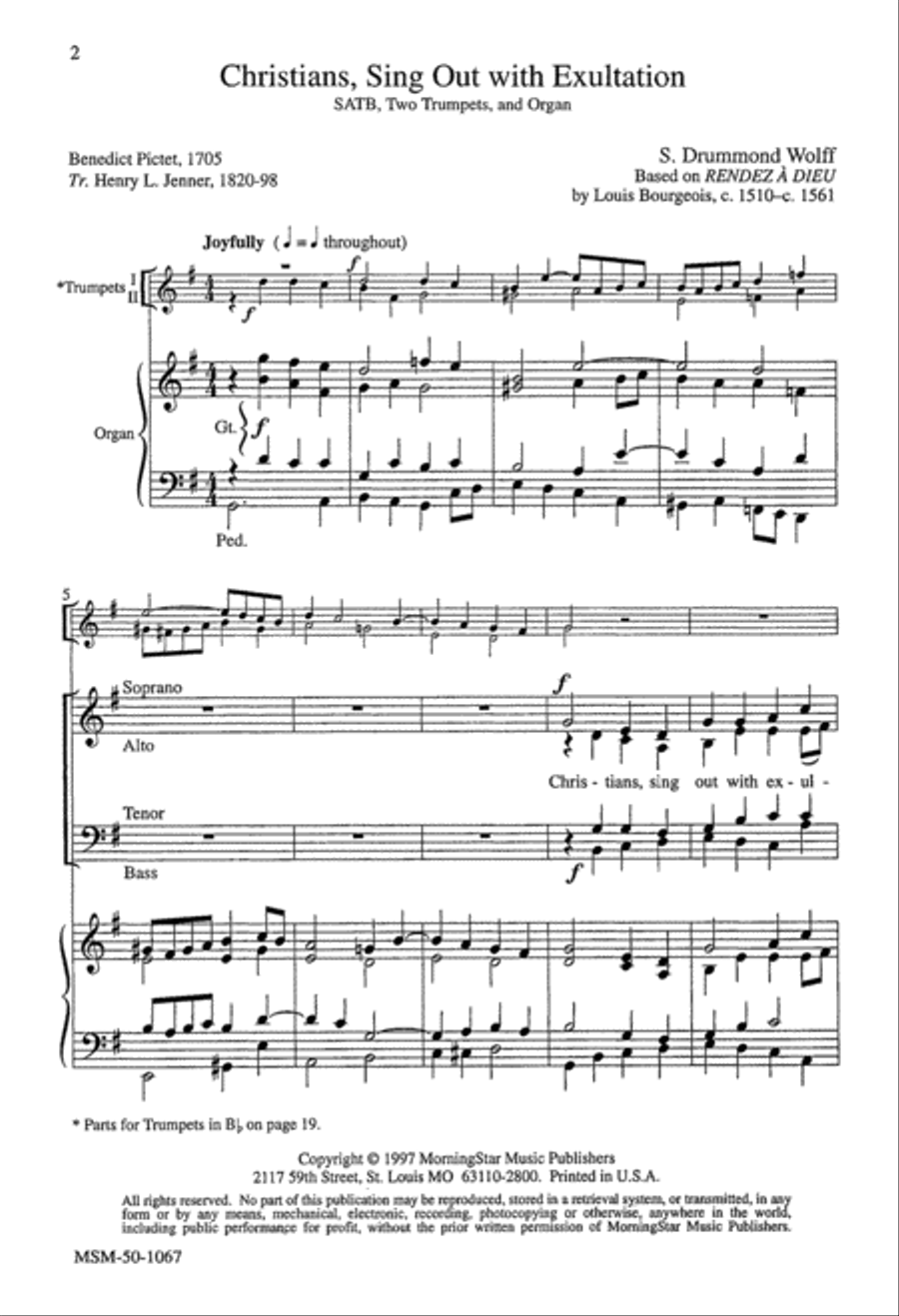 Christians, Sing Out with Exultation 4-Part scores gallery preview page 1