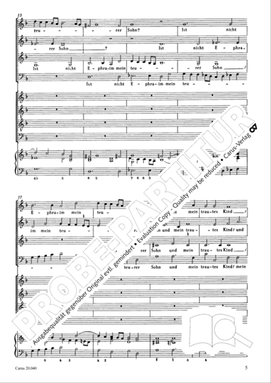 Is Ephraim my dear son? (Ist nicht Ephraim mein teurer Sohn) 4-Part scores gallery preview page 6
