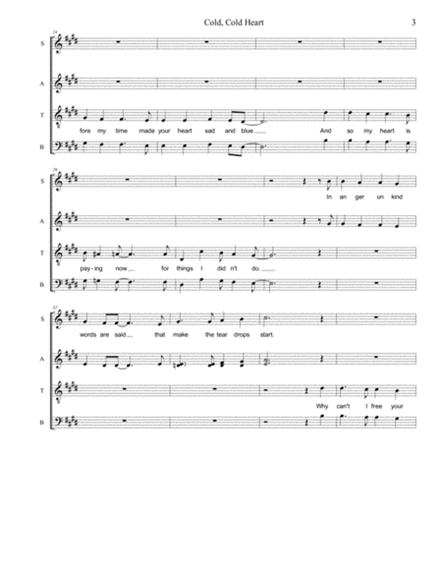 Cold, Cold Heart - SATB only image number null