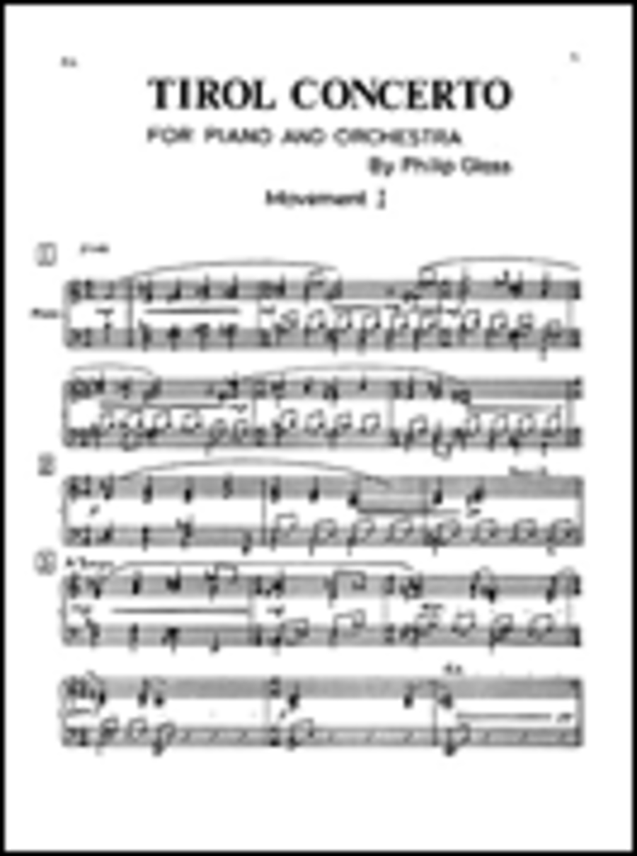 Philip Glass: Tirol - Concerto For Piano And Orchestra (Solo Piano) Piano Solo scores gallery preview page 1