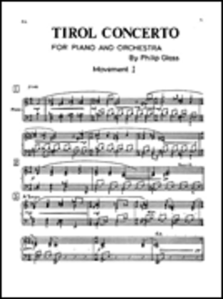 Book cover for Philip Glass: Tirol - Concerto For Piano And Orchestra (Solo Piano)