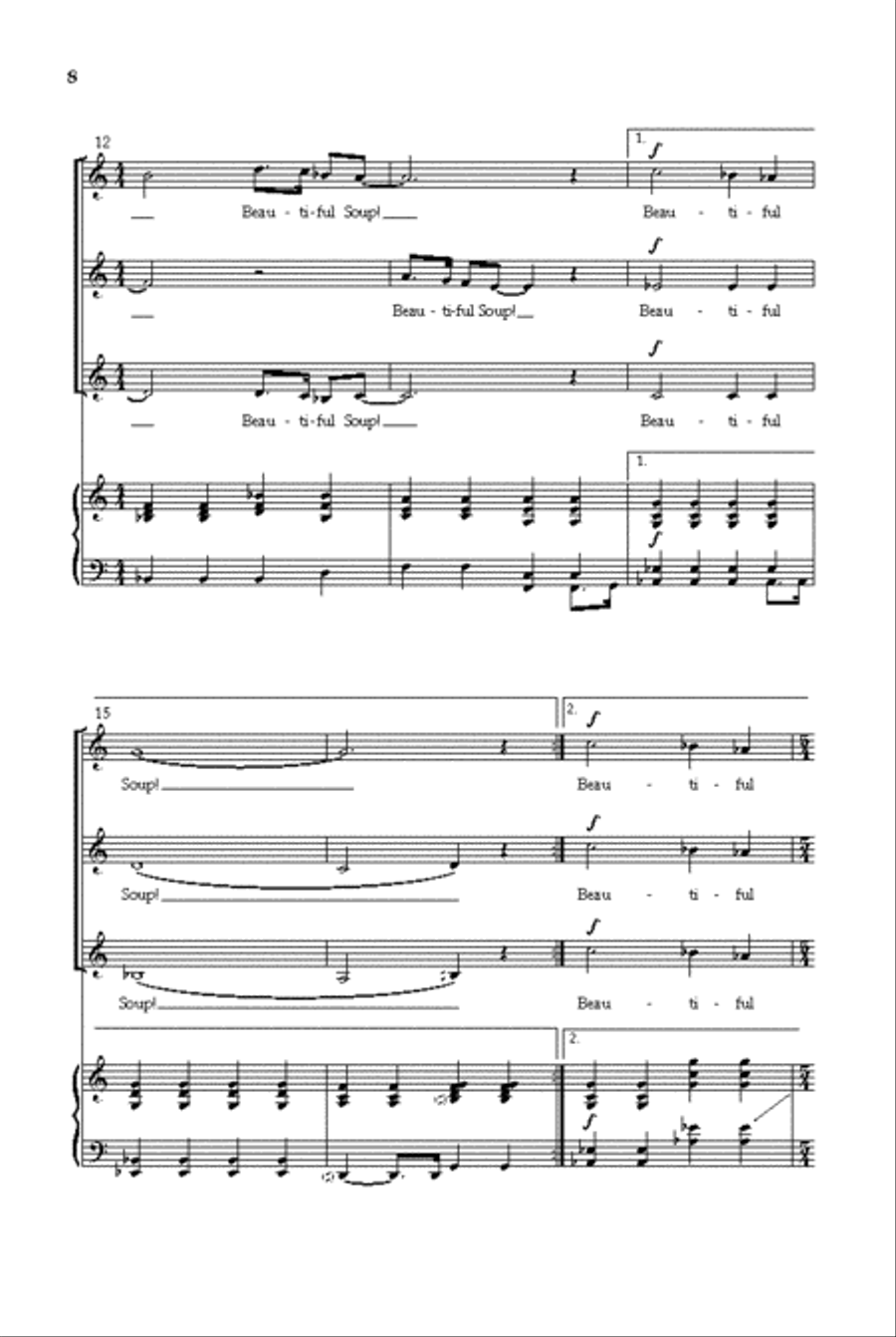 Three Songs from Alice In Wonderland SSA scores gallery preview page 6