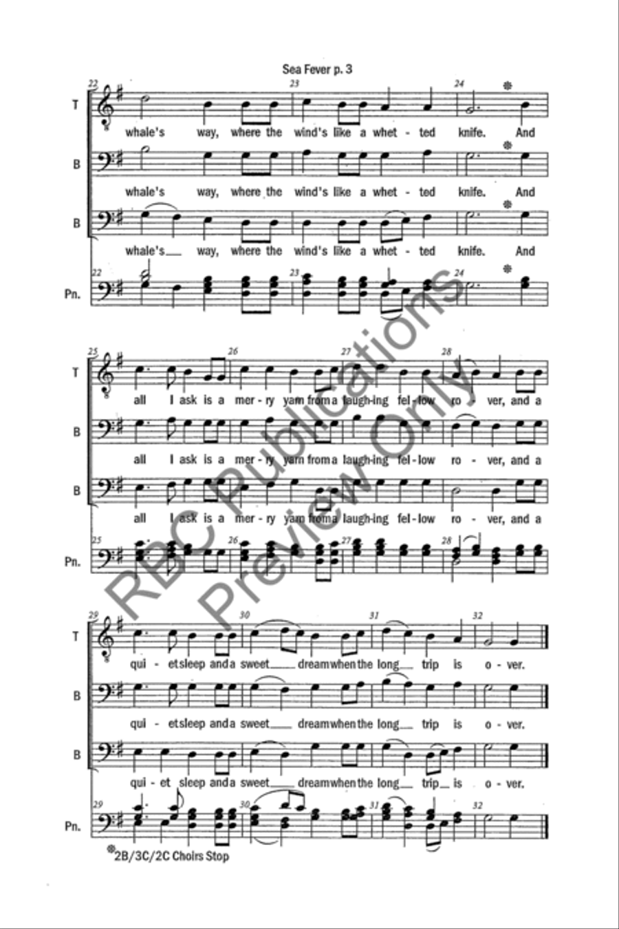 Sea Fever (TBB) 3-Part scores gallery preview page 5