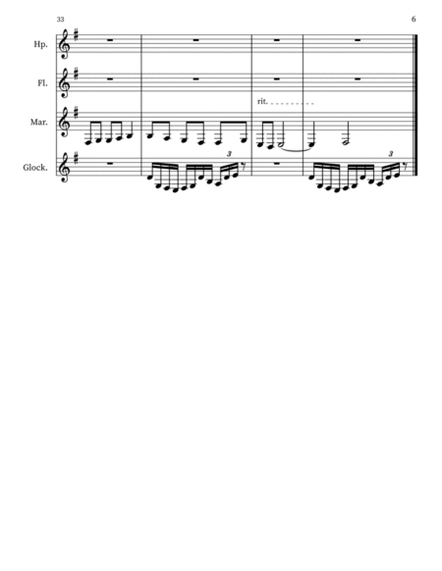 Ambrosia 17 for Harp, Flute, Marimba, Glockenspiel