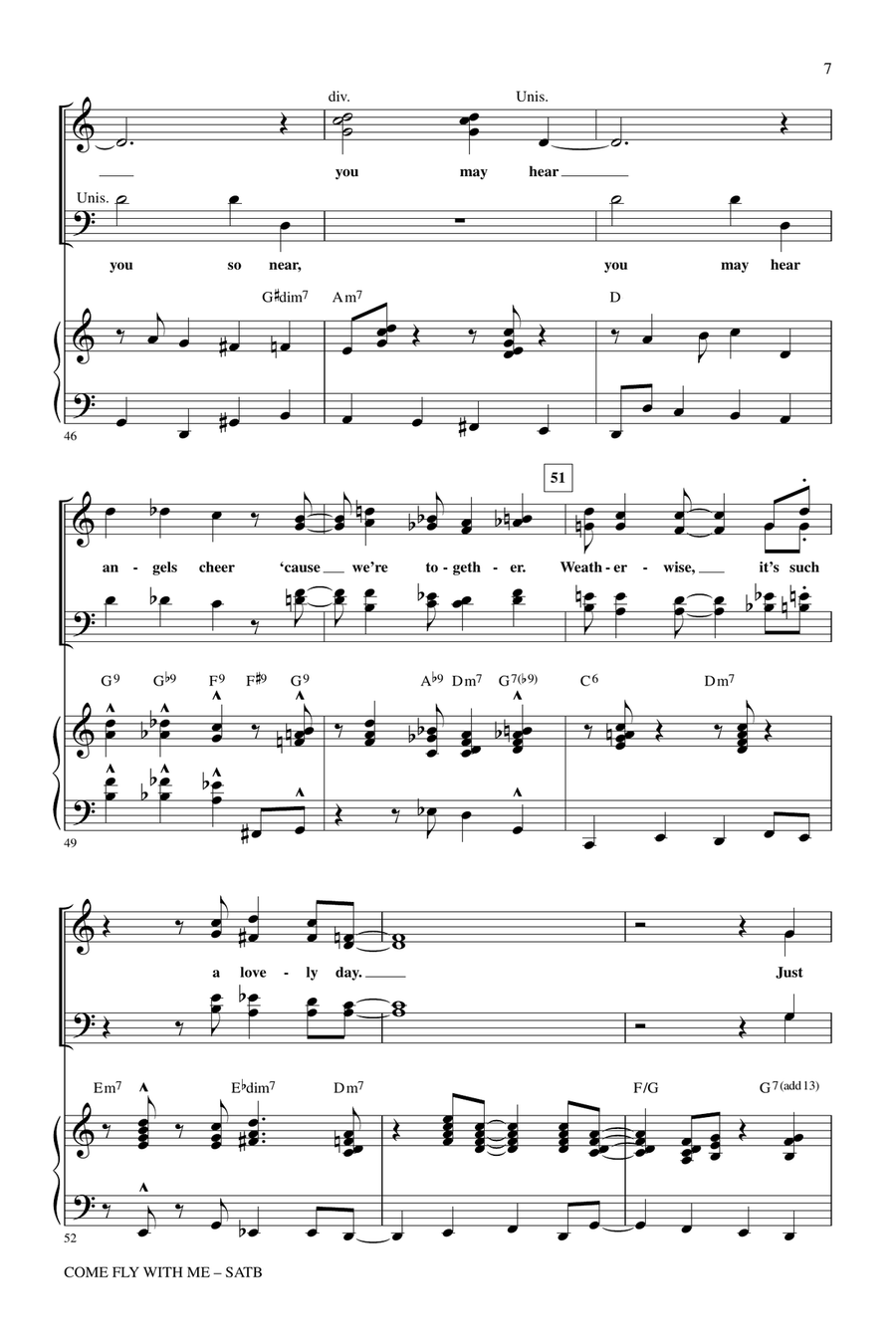 Come Fly With Me (arr. Mac Huff) 4-Part scores gallery preview page 6
