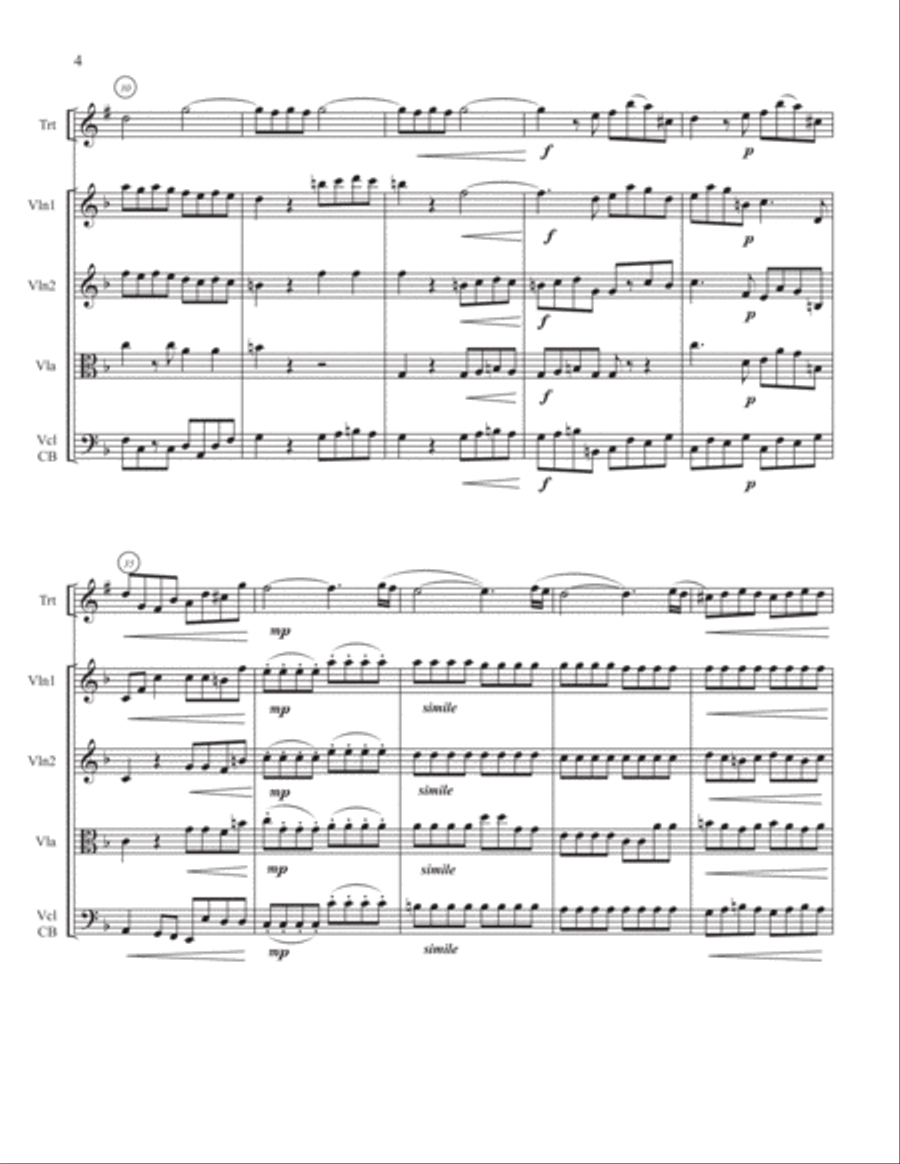 Every Valley Shall Be Exalted (George Frideric Handel (1685-1759) for Bb Trumpet Solo String Orchestra scores gallery preview page 5