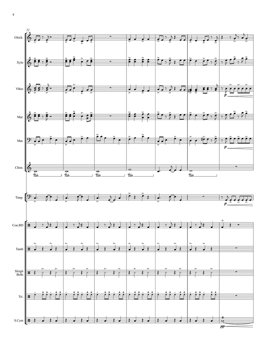 Swingin' Jingle Bells - for Percussion Ensemble Percussion Ensemble scores gallery preview page 5