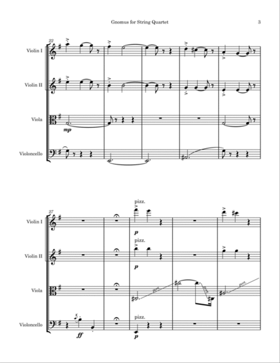 Gnomus from Pictures at an Exhibition - String Quartet String Quartet scores gallery preview page 3
