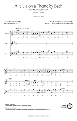 Book cover for Alleluia On A Theme By Bach (from Magnificat, BWV 243) (arr. Russell Robinson)