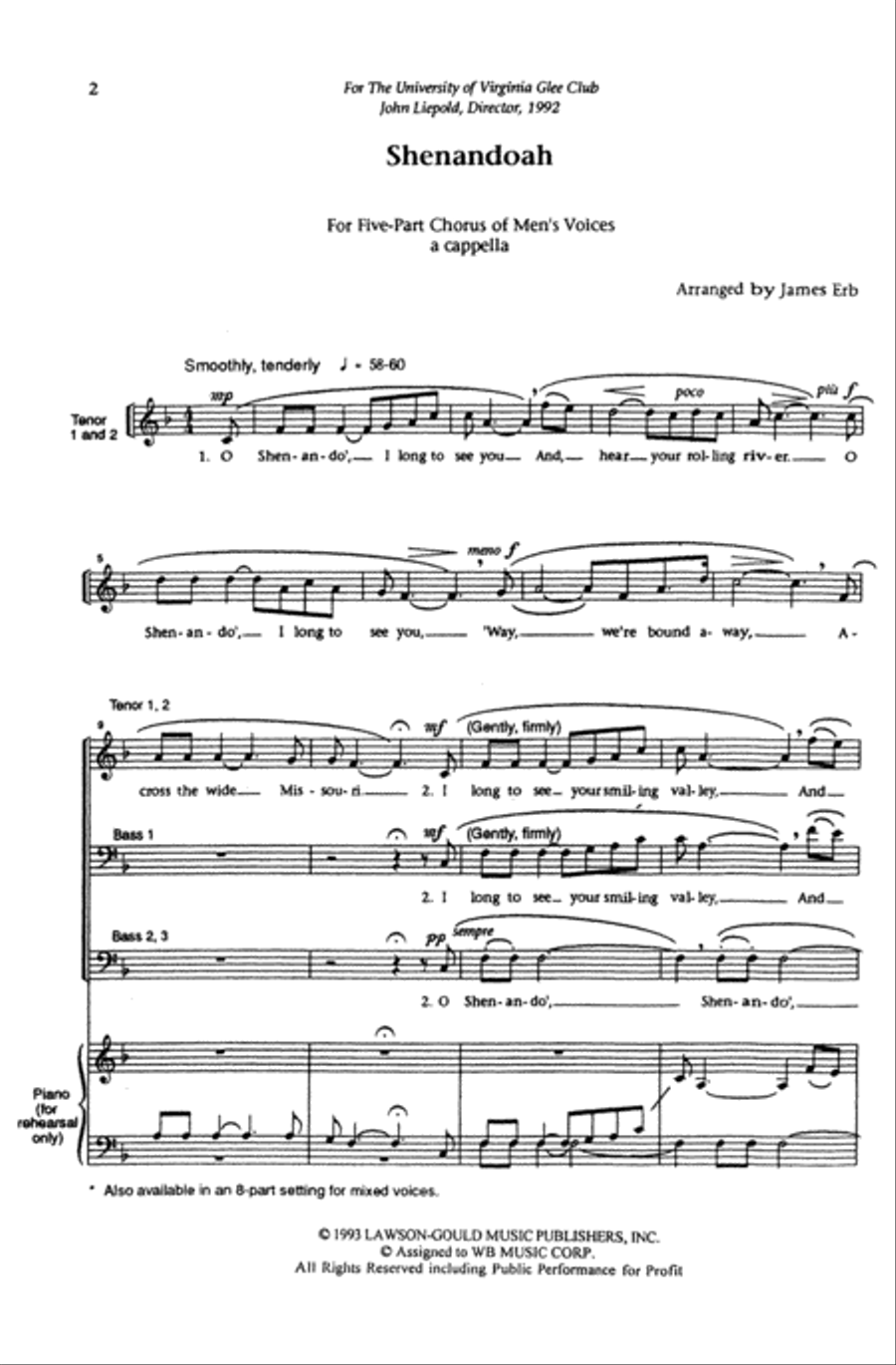 Shenandoah Men's Choir scores gallery preview page 2